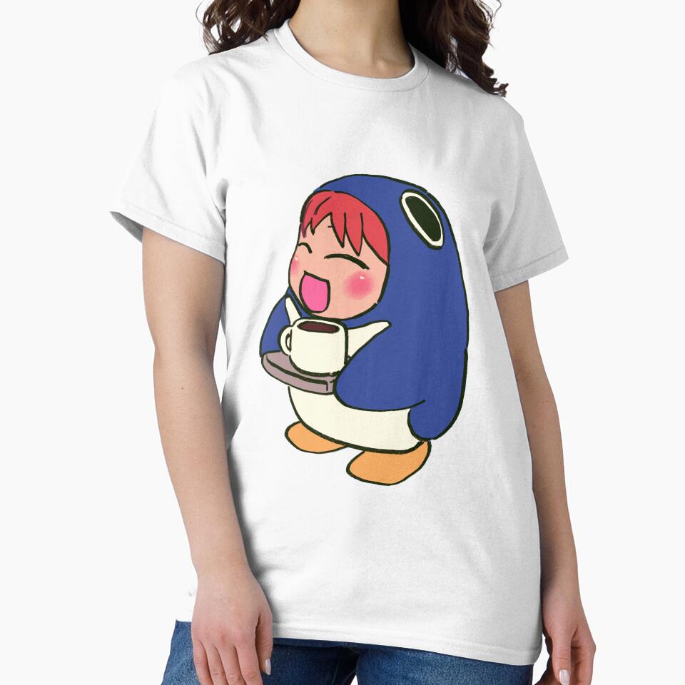 I draw cafe penguin mascot chiyo chan serving coffee with a tray / azumanga daioh by RansRoom