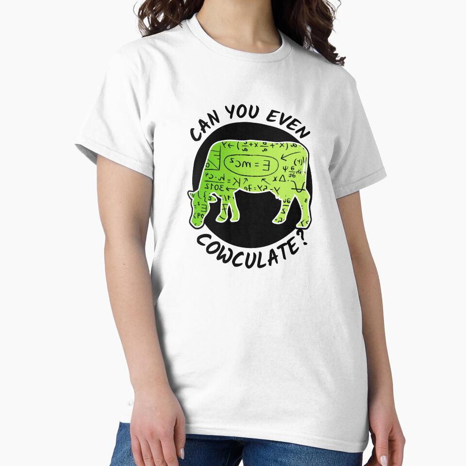 Green cow version of Can you even calculate? Funny colorful cow puns Calculator by FarmsteadAcers
