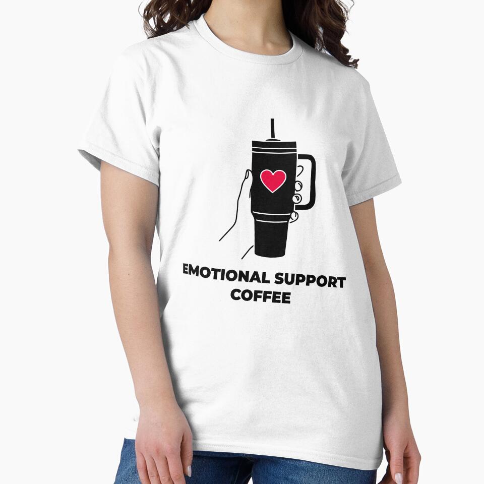 Emotional Support Coffee - Minimalist Aesthetic Tumbler Design by vlahstudio