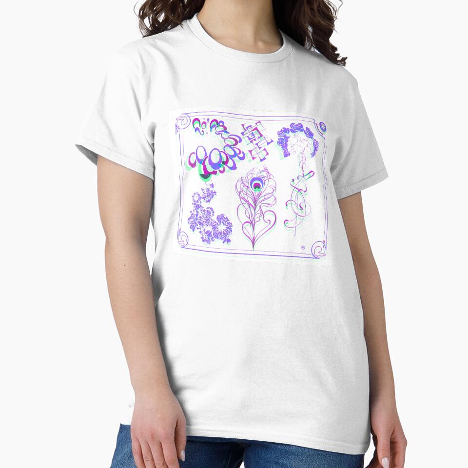 Purple Glitch Art Nouveau Symbols by BioDigital-Jazz