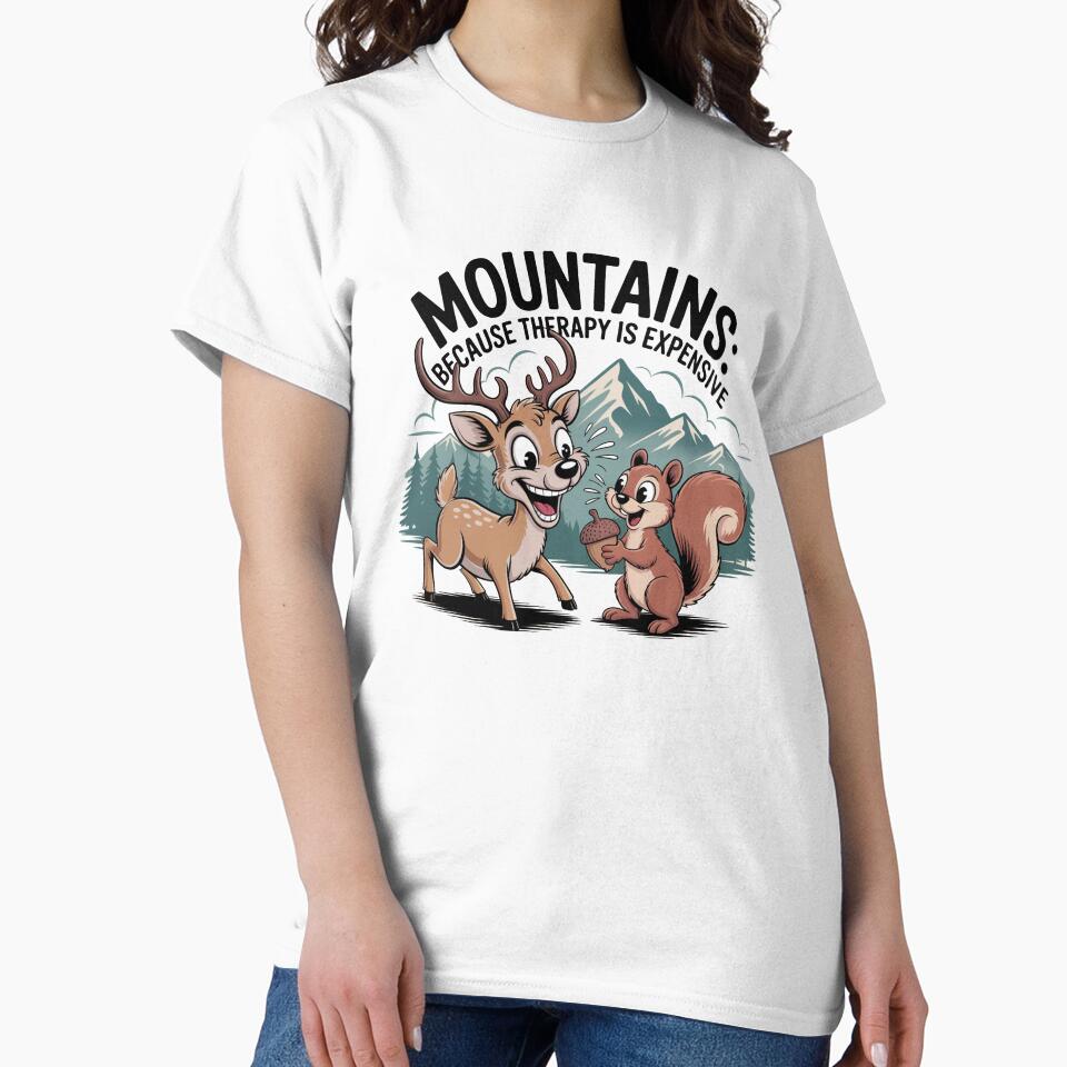 Mountains Are Therapy – Funny Hiking Animal Art by MonkiFlipp