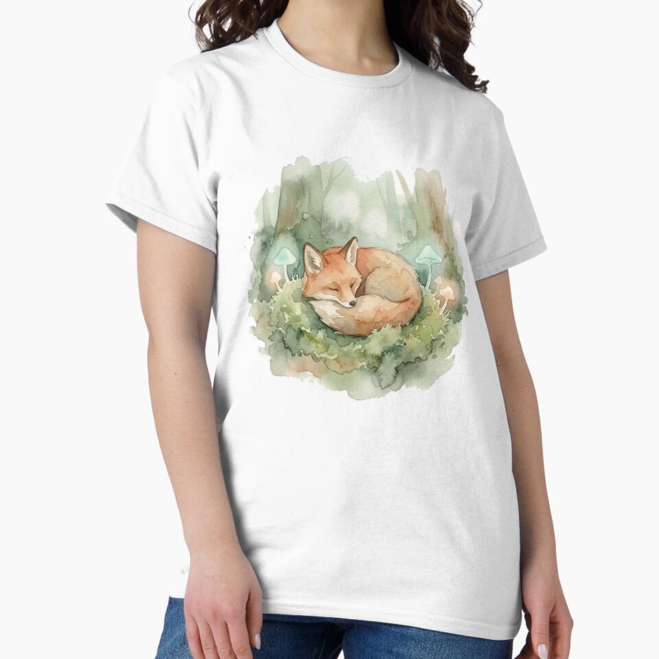Sleepy Fox Napping in a Mossy Enchanted Forest by GrabaHuk