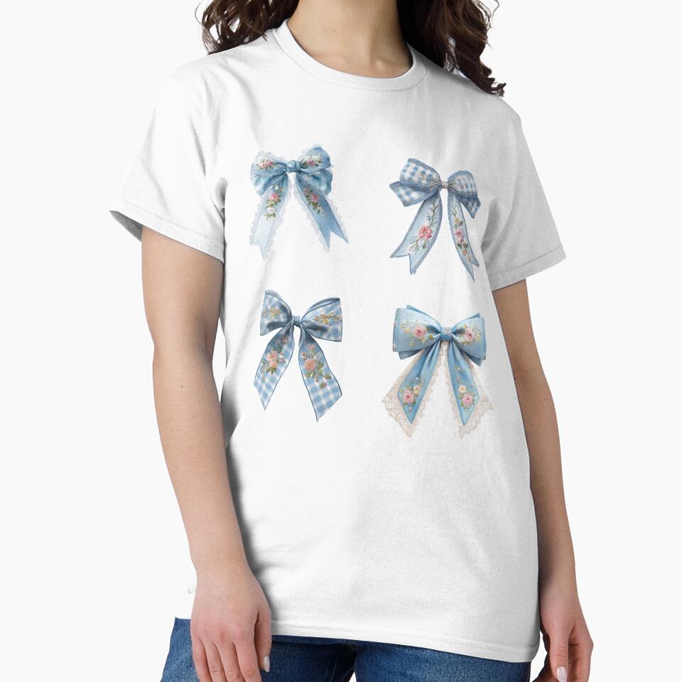 Mini Blue bows with pink flowers sticker pack by MendaciousMina