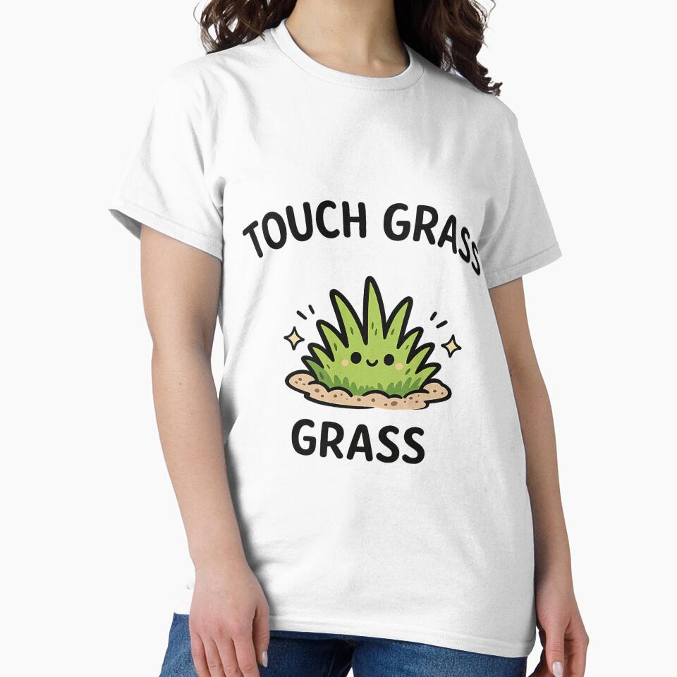 Touch Grass Cute Meme by SriKartify