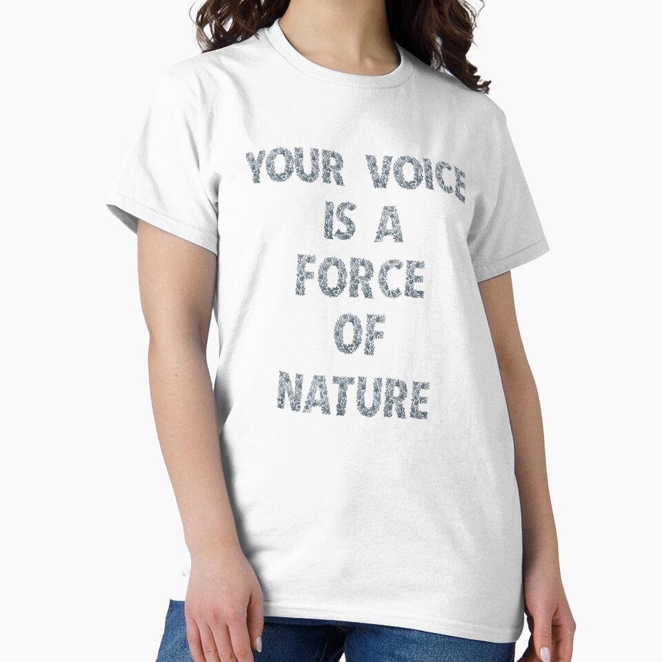 Black_Your Voice is a Force of Nature Floral Quote by Mind Empowerment Designs