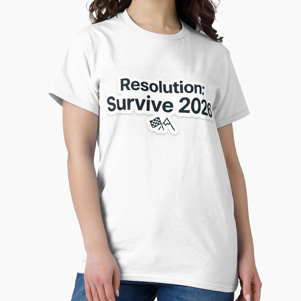 Funny "Resolution: Survive 2026" Die-Cut Vinyl Sticker by Sahil-Art