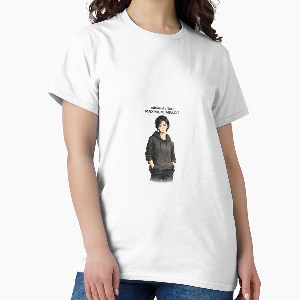 Minimal Effort Maximum Impact – Streetwear Aesthetic Girl Sticker | Cool Confident Minimalist Art by VNyA