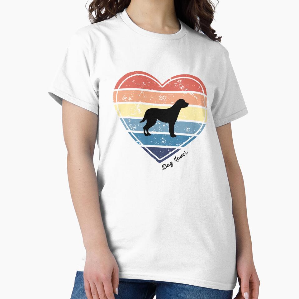 Dog Lover Retro Sunset Heart by Print-A-Joke