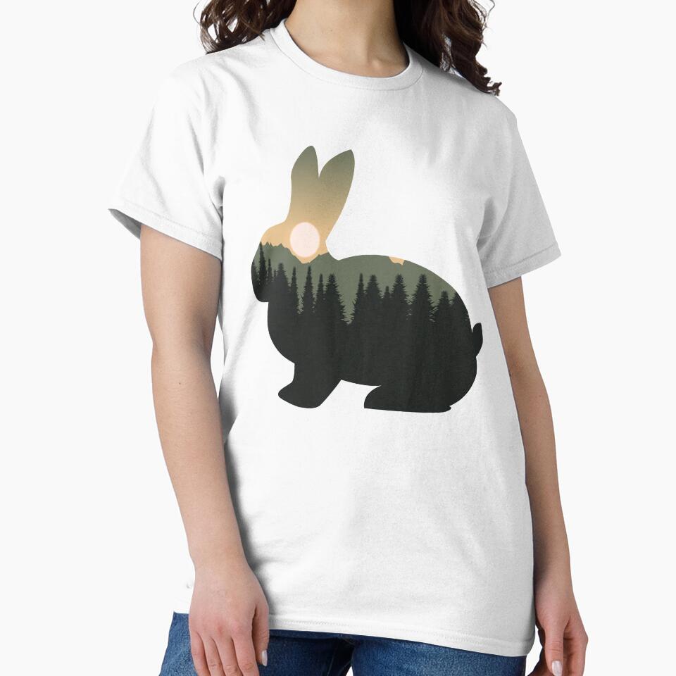 rabbit animal forest mountain sunset gift by alaechamlal