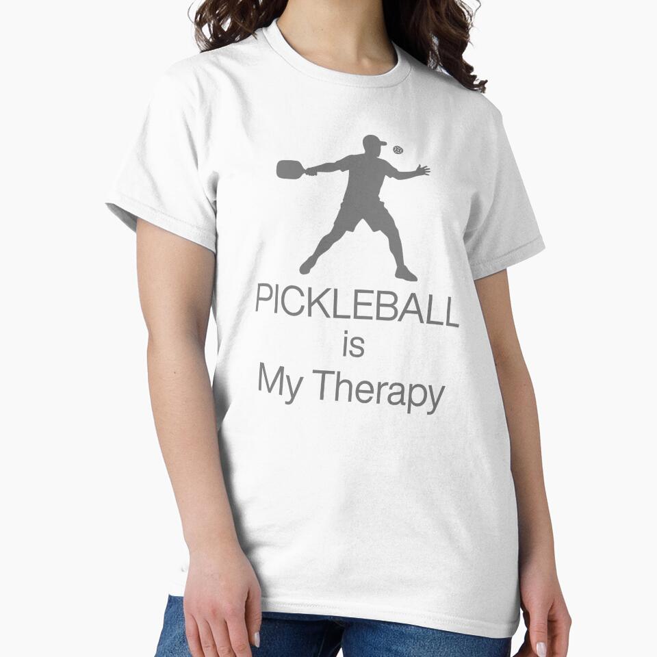Pickleball Is My Therapy Funny Tee For Pickleball Players by WearFine