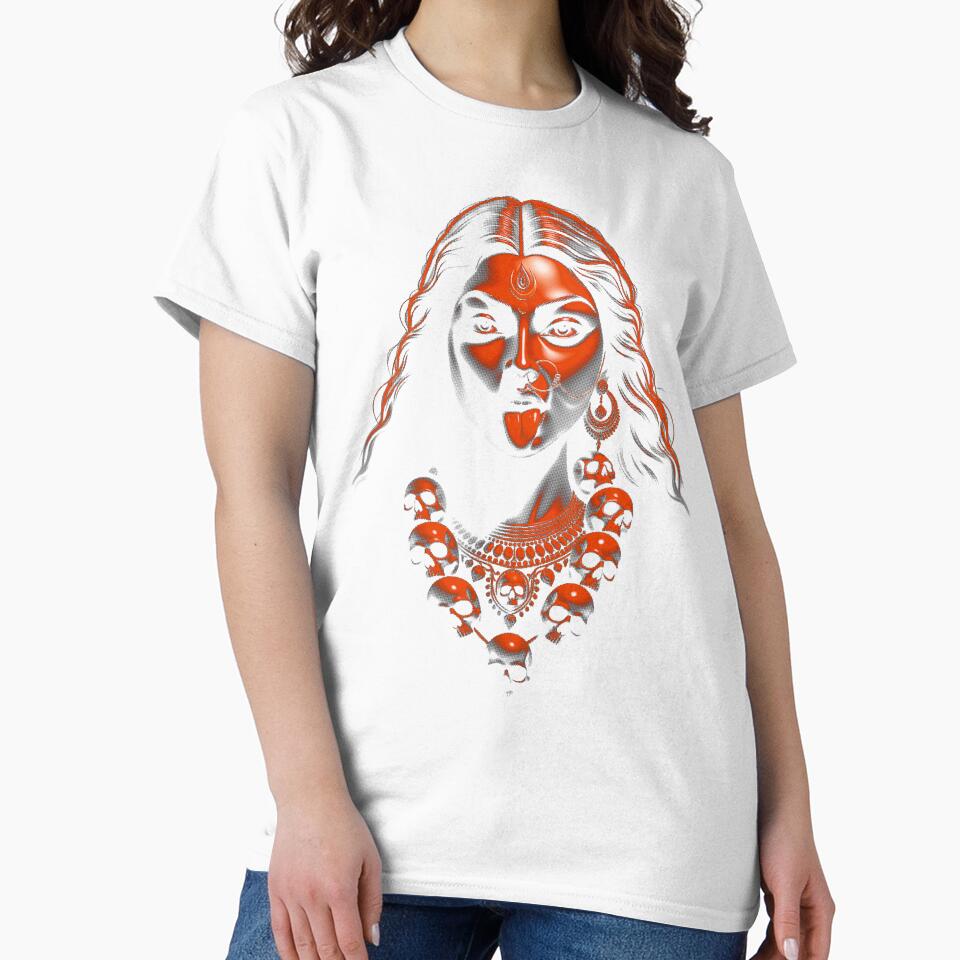 Kali Goddess Dark Aesthetic Skull Art | Red Black Divine Streetwear Design by thepixfactory