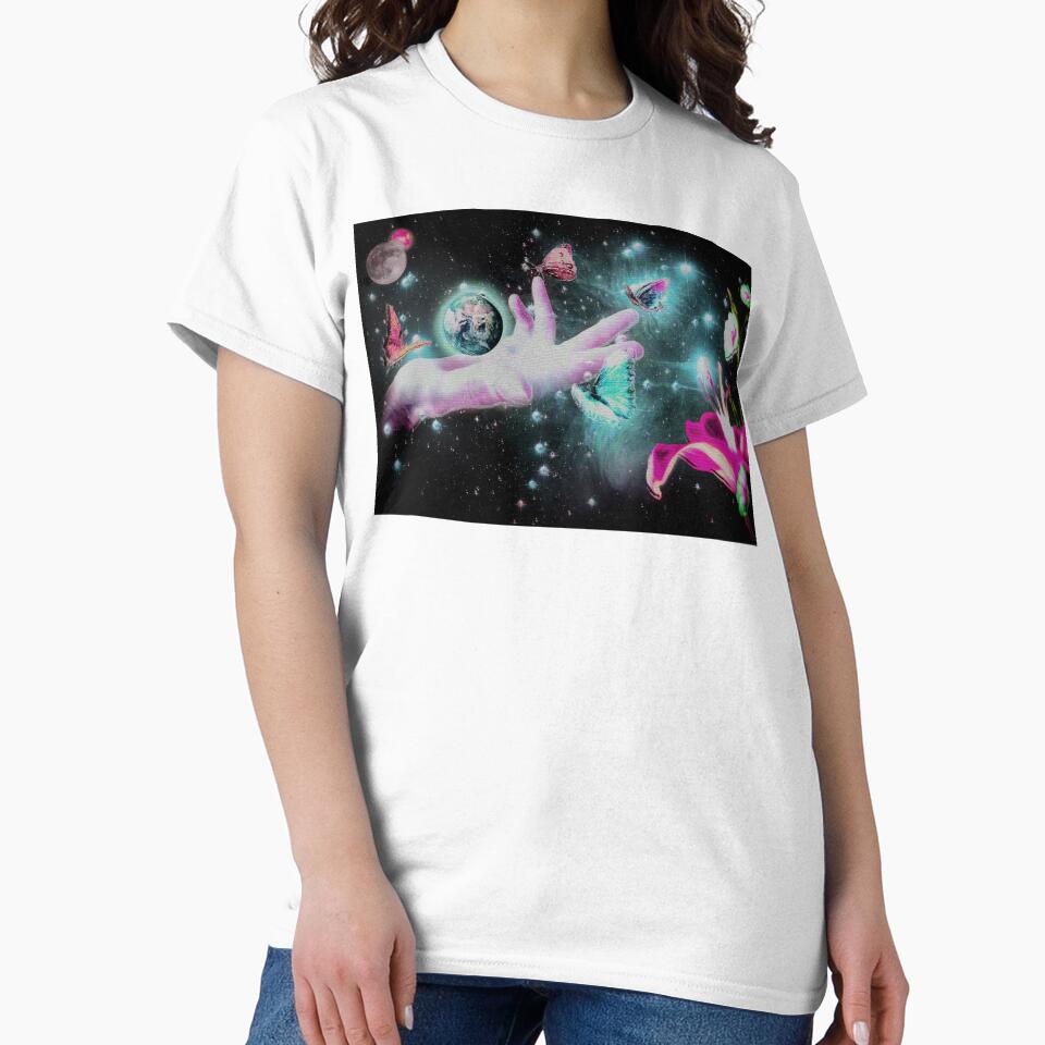 Otherworld Glitch Florals in Space-Blue by BioDigital-Jazz
