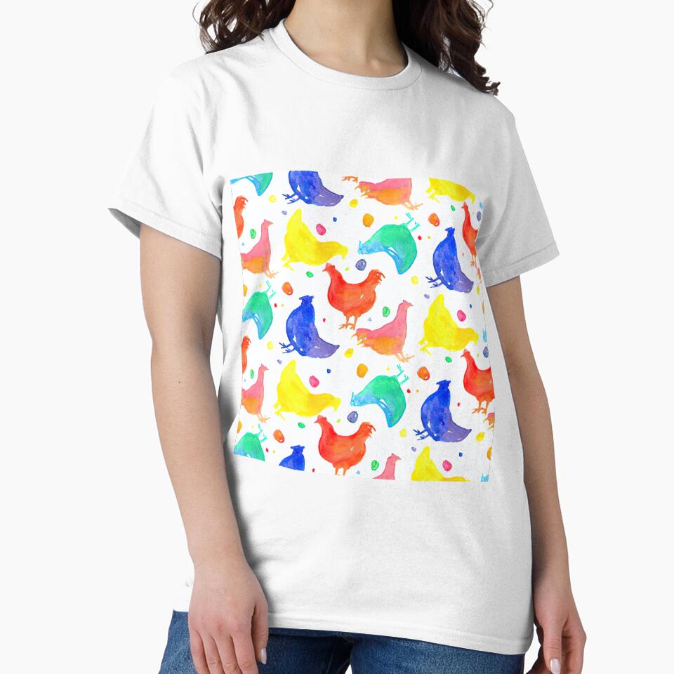 Colorful Chicken Watercolor by Mnightsa
