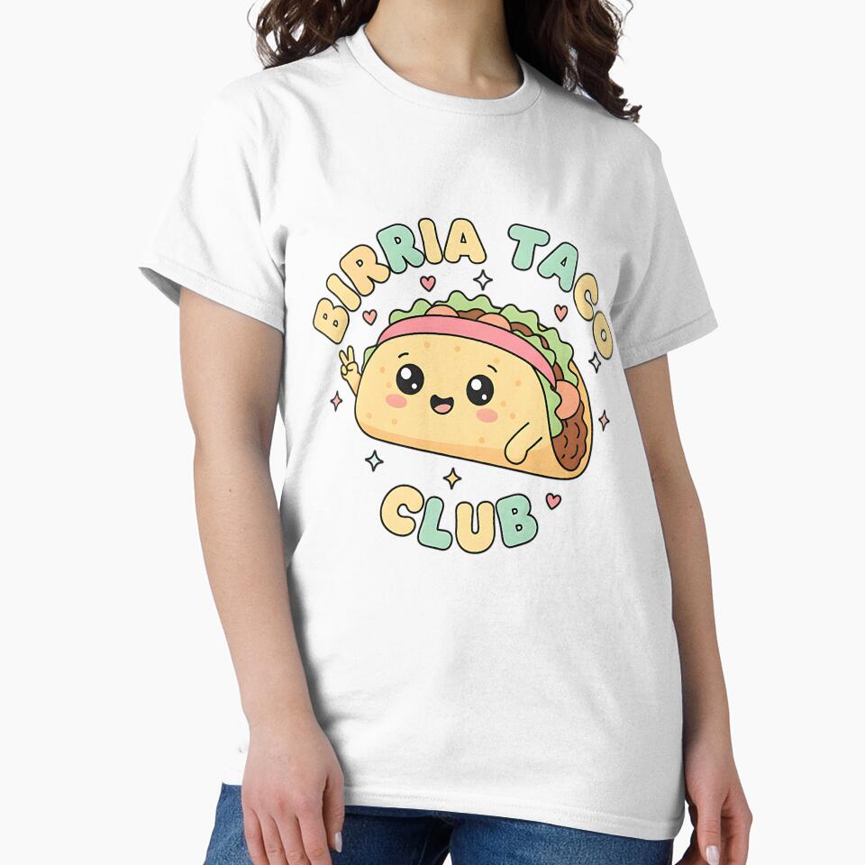 Birria Taco Club Funny Vintage Foodie Mexican Food Mascot Cute Kawaii Retro Design by ArtDesignTp