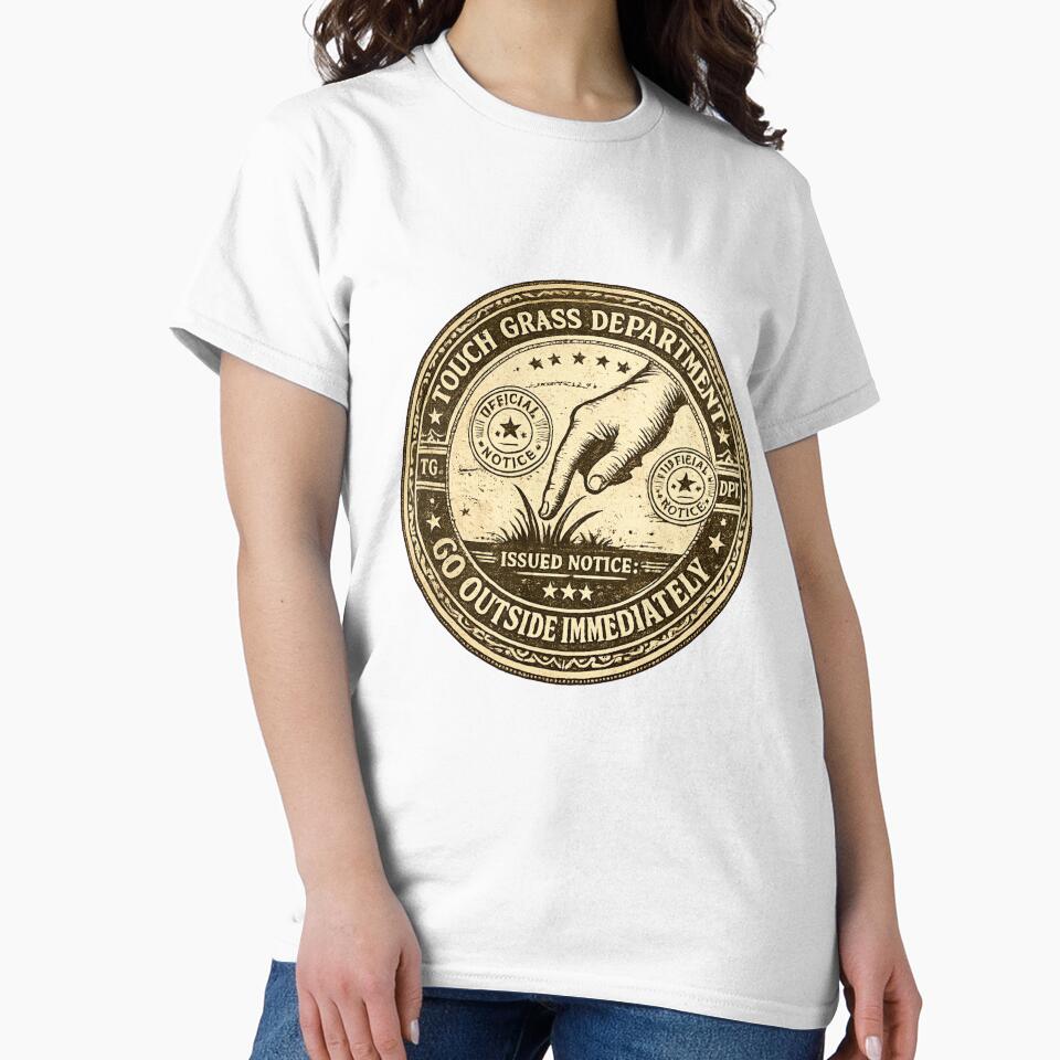 Touch Grass Department Official Notice Go Outside – Funny Vintage Seal | Internet Humor Gift by irfanshikh