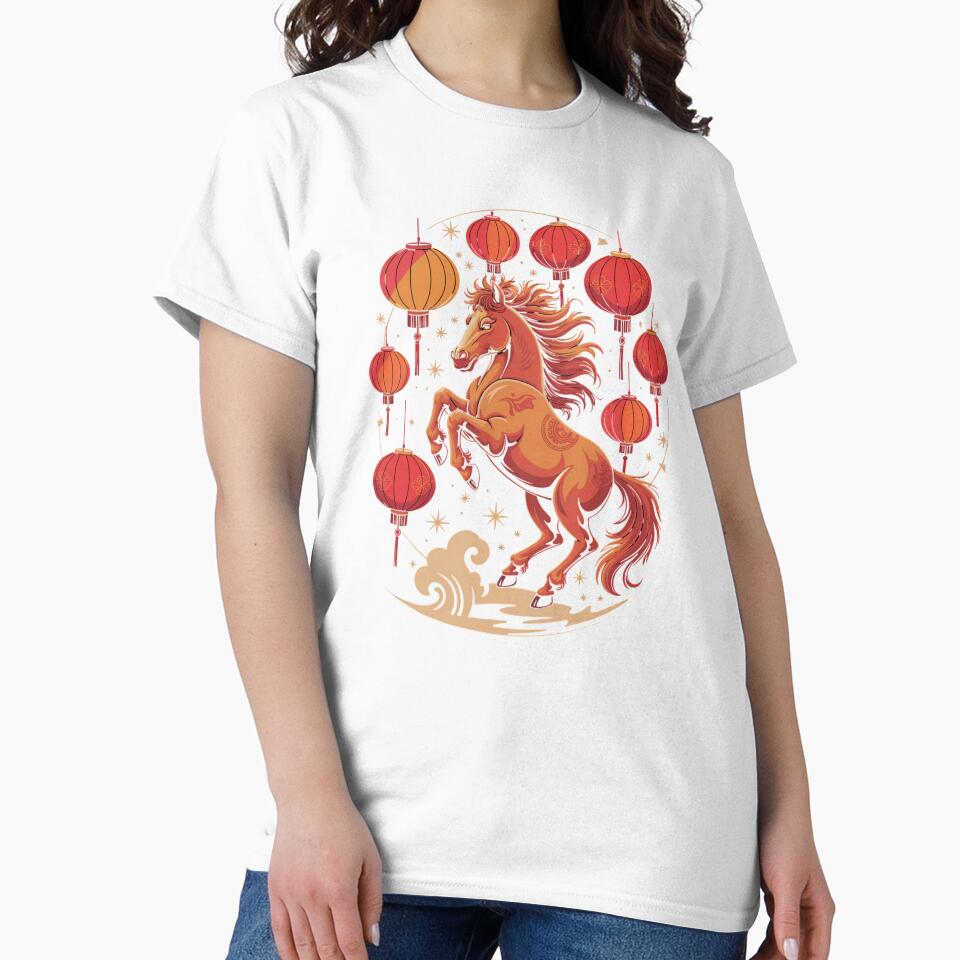 2026 Year of the Horse Red Lanterns Chinese Zodiac Design by Gogetgiggles