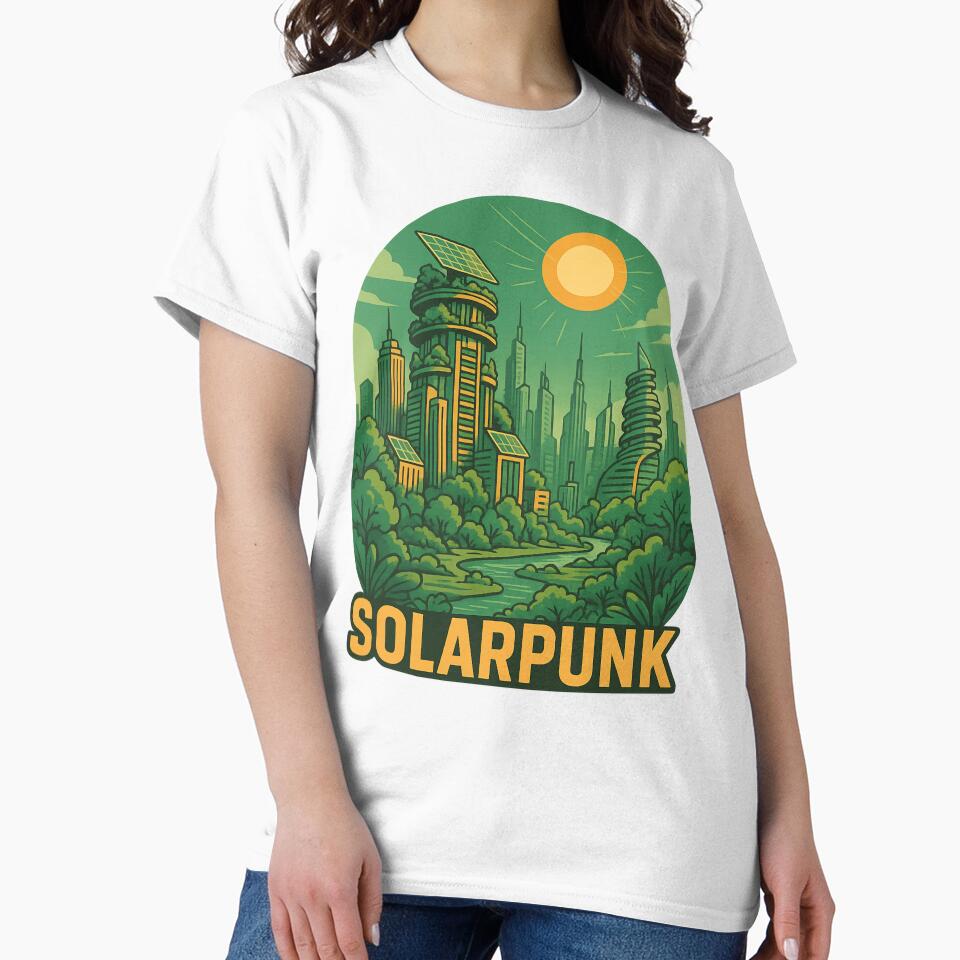 Solarpunk Futuristic Cityscape | Eco-Tech Nature Design | Retro-Futuristic Art by SavvyPink