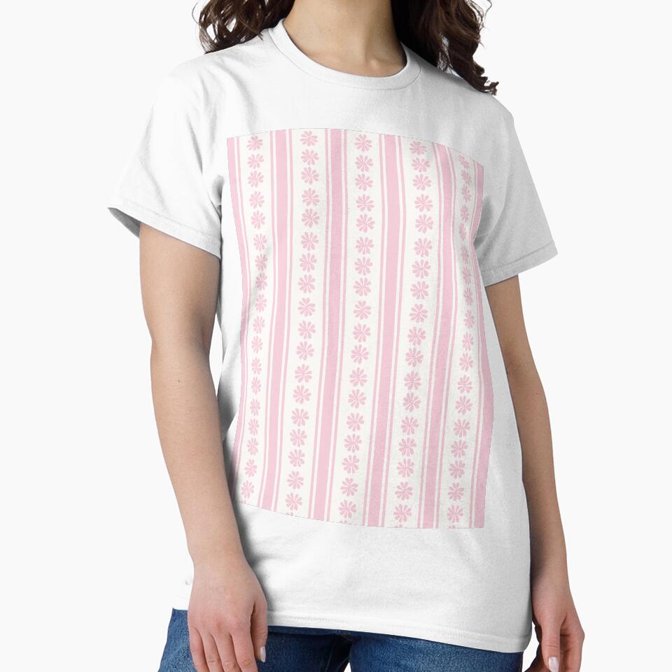 VINTAGE CLASSIC SCANDINAVIAN STYLE BOHO STRIPES PASTEL PINK by blomastudios