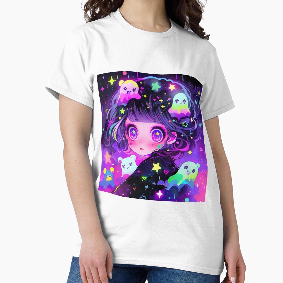 Cute Cosmic Anime Girl with Little Creatures by bubblegoth