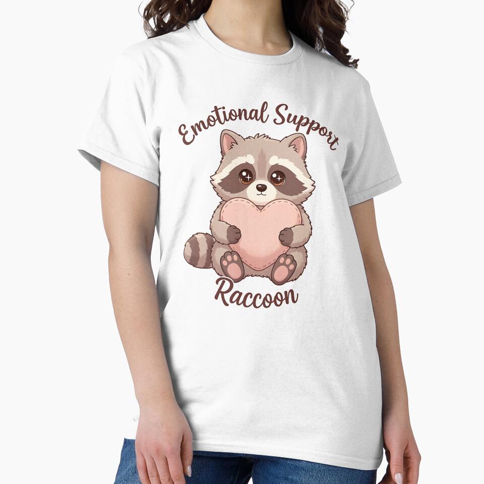 Emotional Support Raccoon Sticker – Cute Cozy Comfort Shirt by ZyxDes
