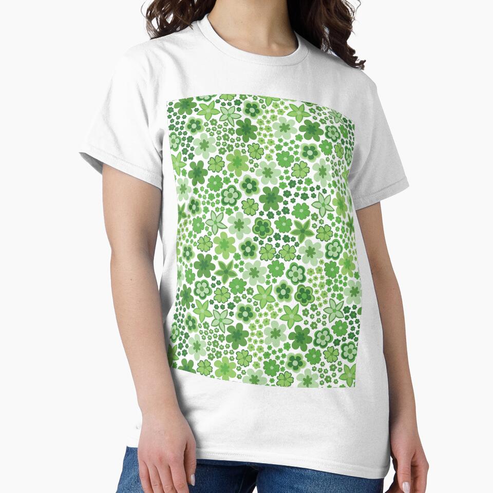 Green 60s retro flower power, retro green, pastel green, 60s groovy pattern, hippie flowers by blomastudios