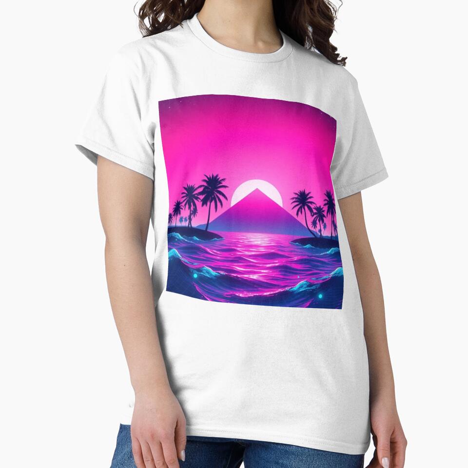 Synthwave Sunset Island Vaporwave Aesthetic Art Print by EllDAV777