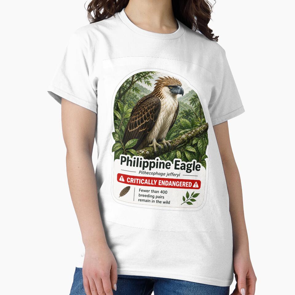 Philippine Eagle – Critically Endangered Wildlife Sticker by SaphireArt