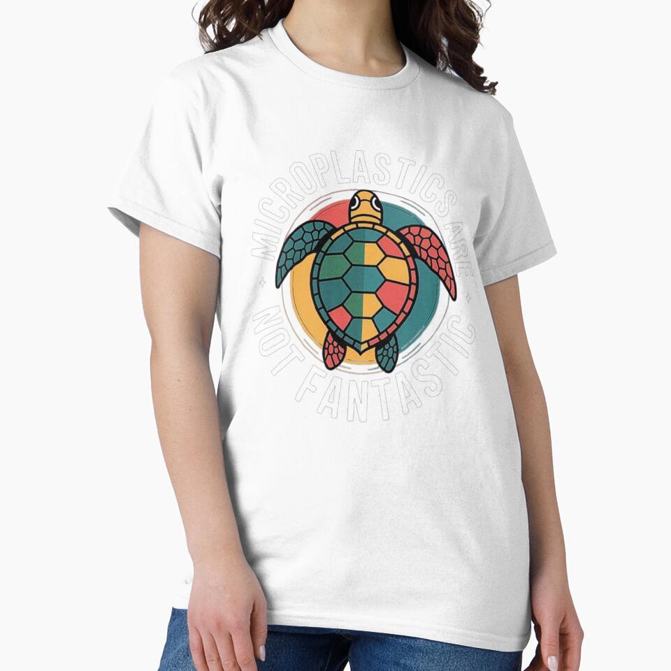 Stop Microplastics – Colorful Sea Turtle Ocean Awareness Design by love3617