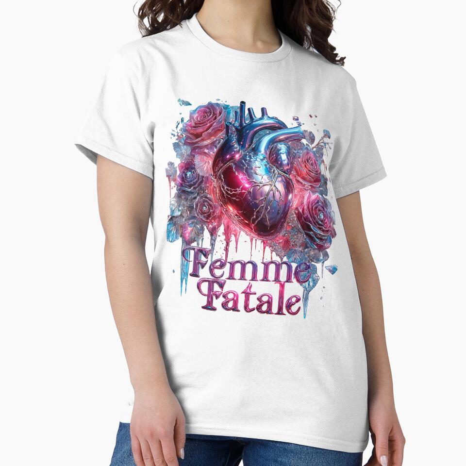 Femme Fatale Chrome Heart with Roses and Ice by Anastasiia Yurevych