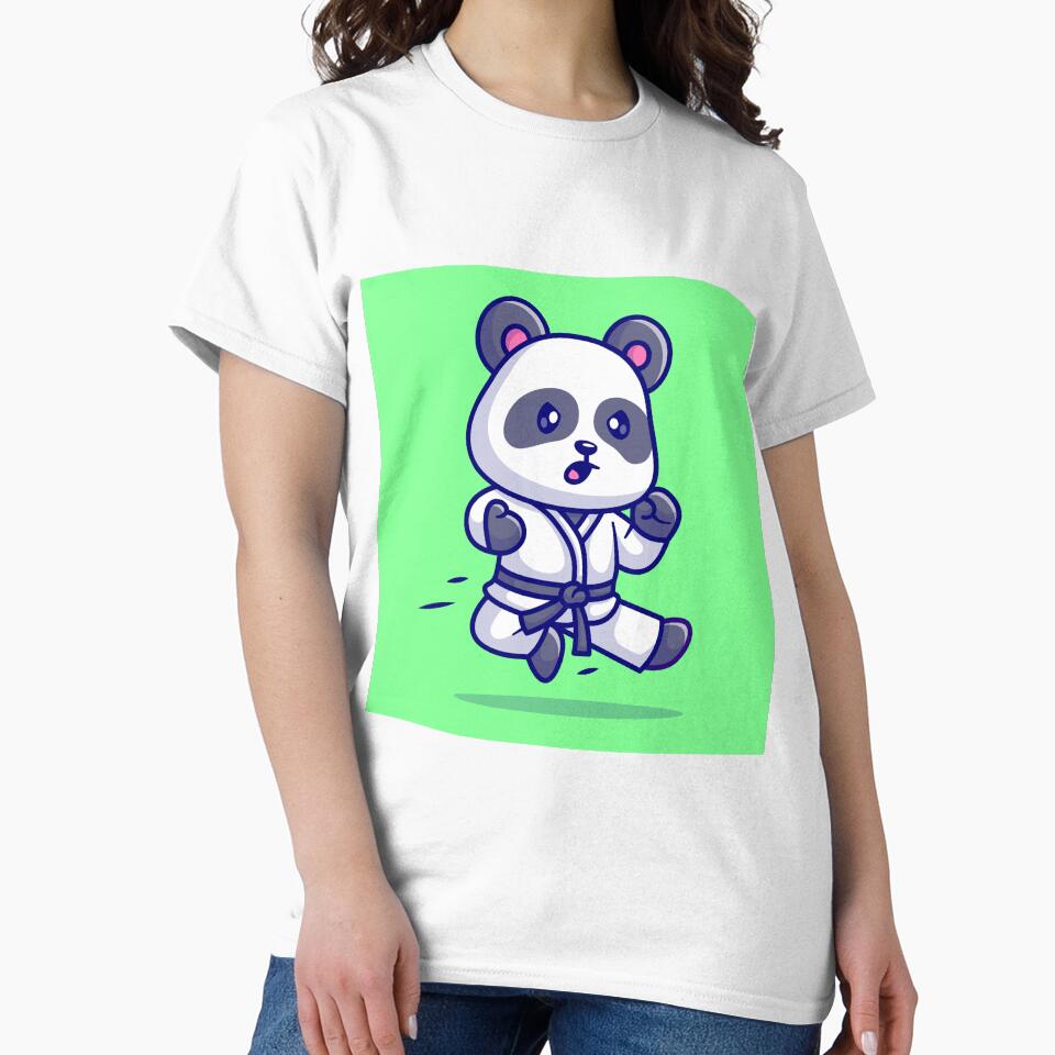 Cute Panda Karate - Cartoon Vector Icon by hjian8219