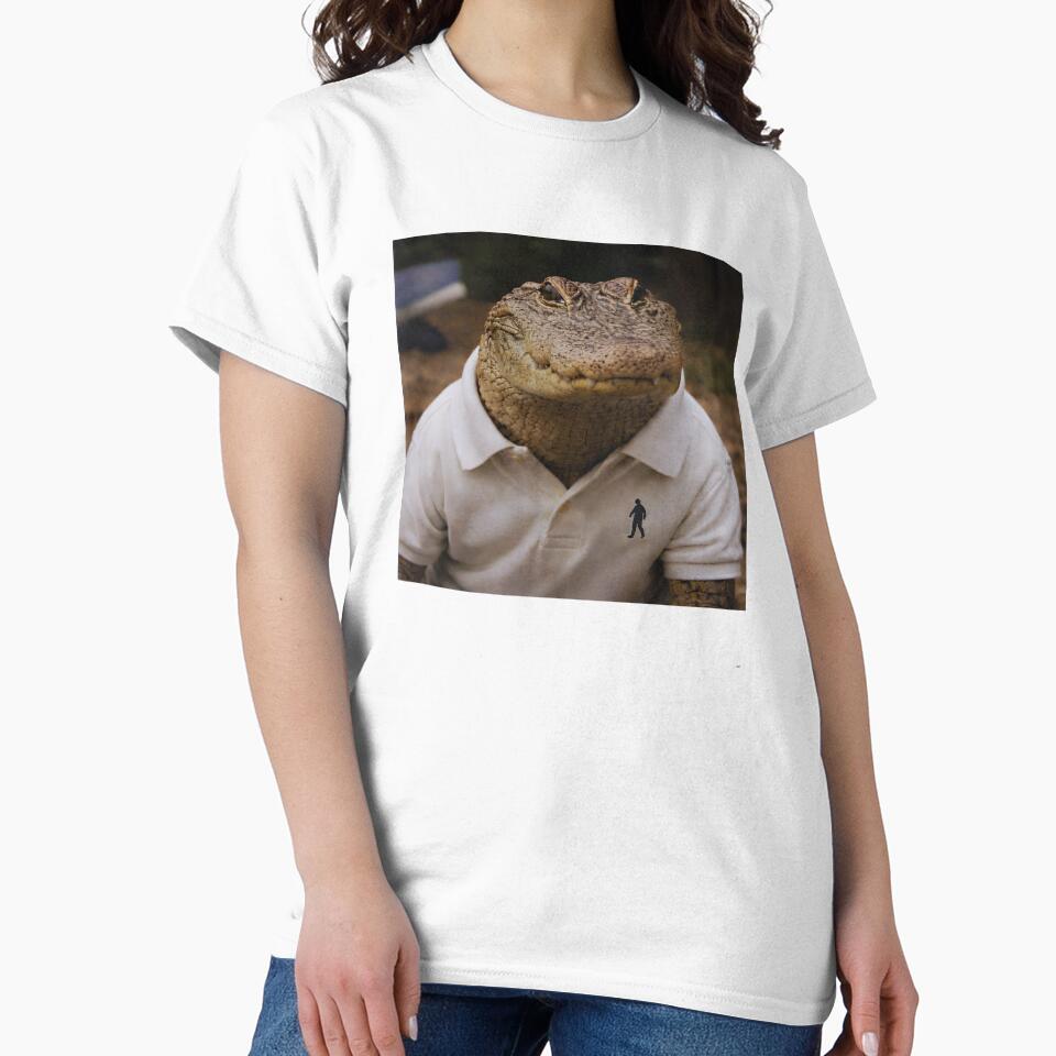 Vintage Alligator in a Polo Shirt – Deadpan Analog Animal Photography by Otaku Style