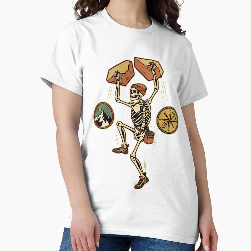 Skeleton Climber Adventure Mountains Compass by LuminOrb