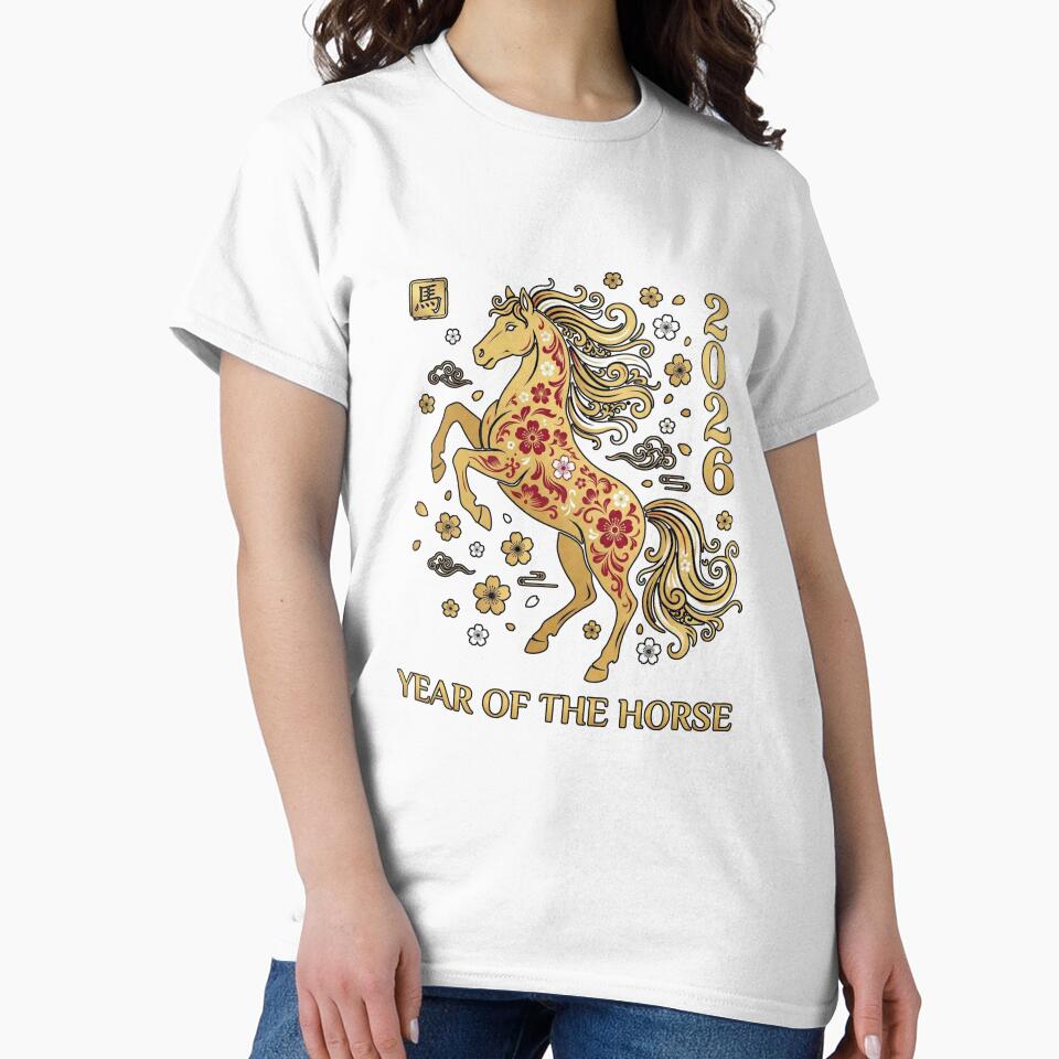 Lunar New Year Tee – 2026 Year of the Horse, Festive Chinese Zodiac Gift Graphic Tee by saloui