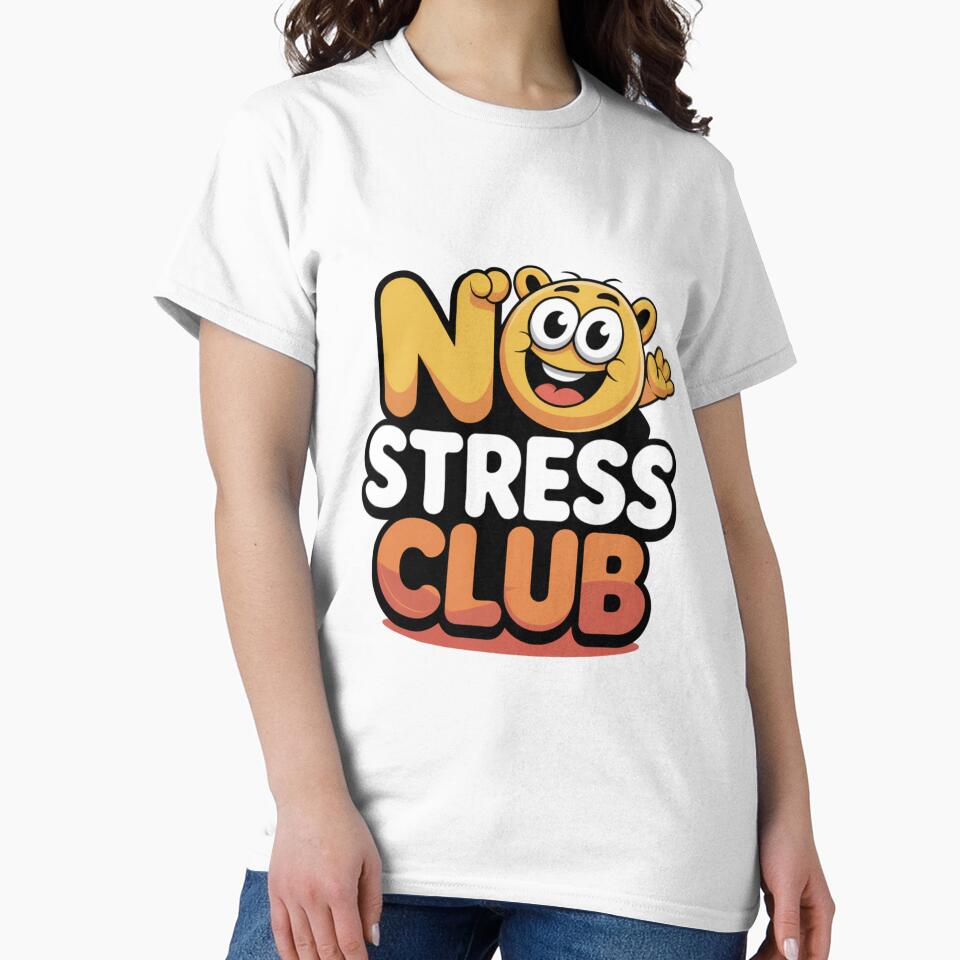 No Stress Club - Happy Smiley Mascot Typography Design by 92160057