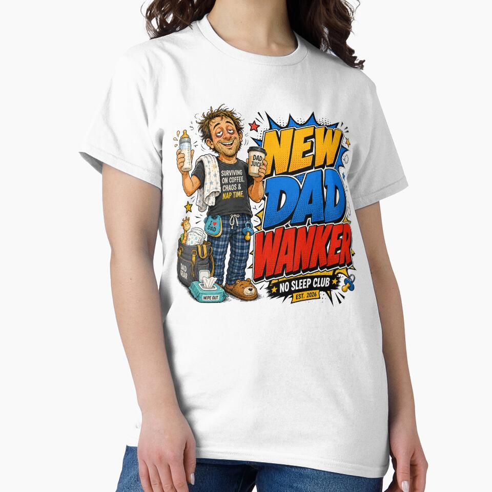 New Dad Wanker No Sleep Club Funny Dad Gift by UrbanKangaroo