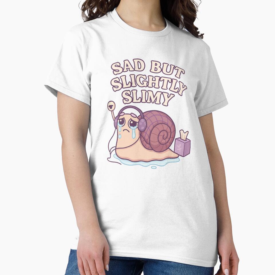 Sad But Slightly Slimy – Soft Mental Health Snailcore Design by Designeerguy