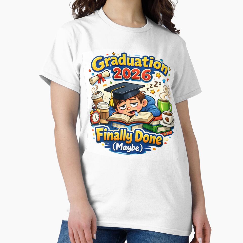 Graduation 2026: Finally Done (Maybe) - Funny Graduate Gift by Pink Decor