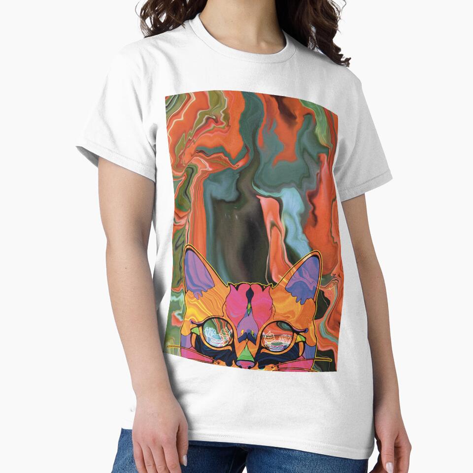 Psychedelic Trippy Cat – Midnight Munchies by Odd Mood Studio