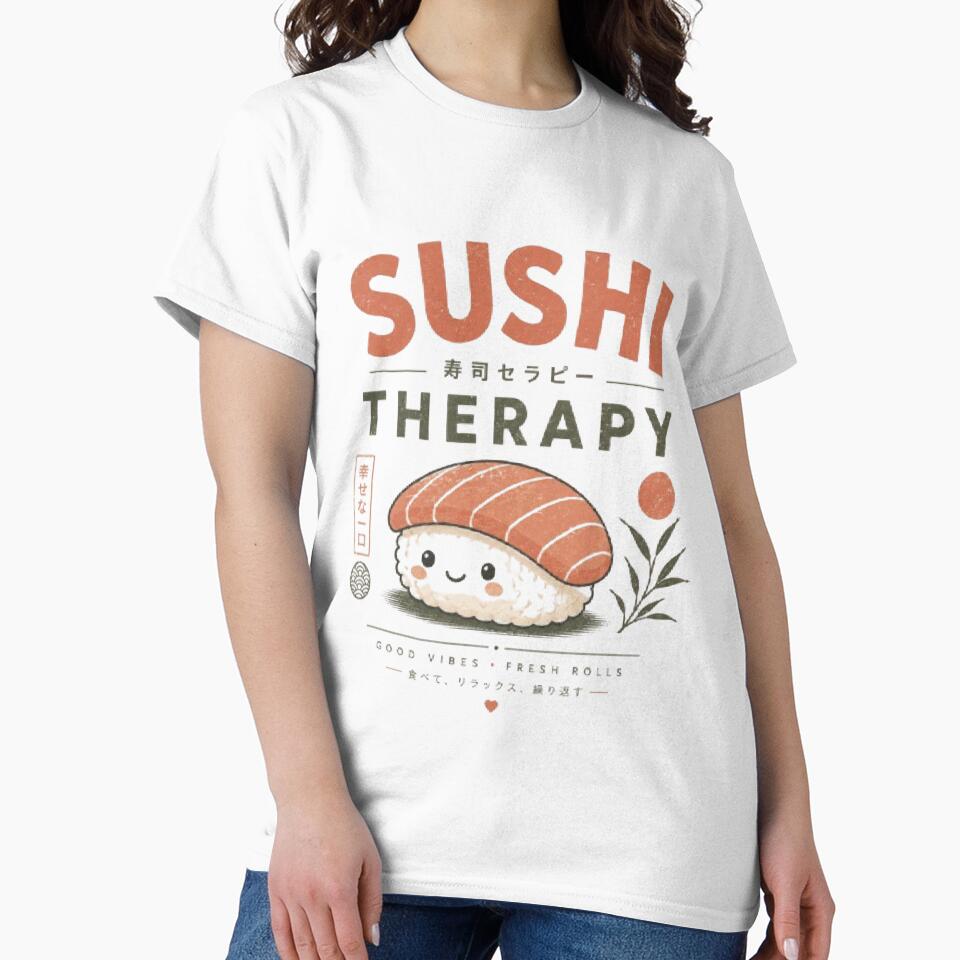Minimal Sushi Lover Japanese Food Aesthetic Tee by AveniaOficial