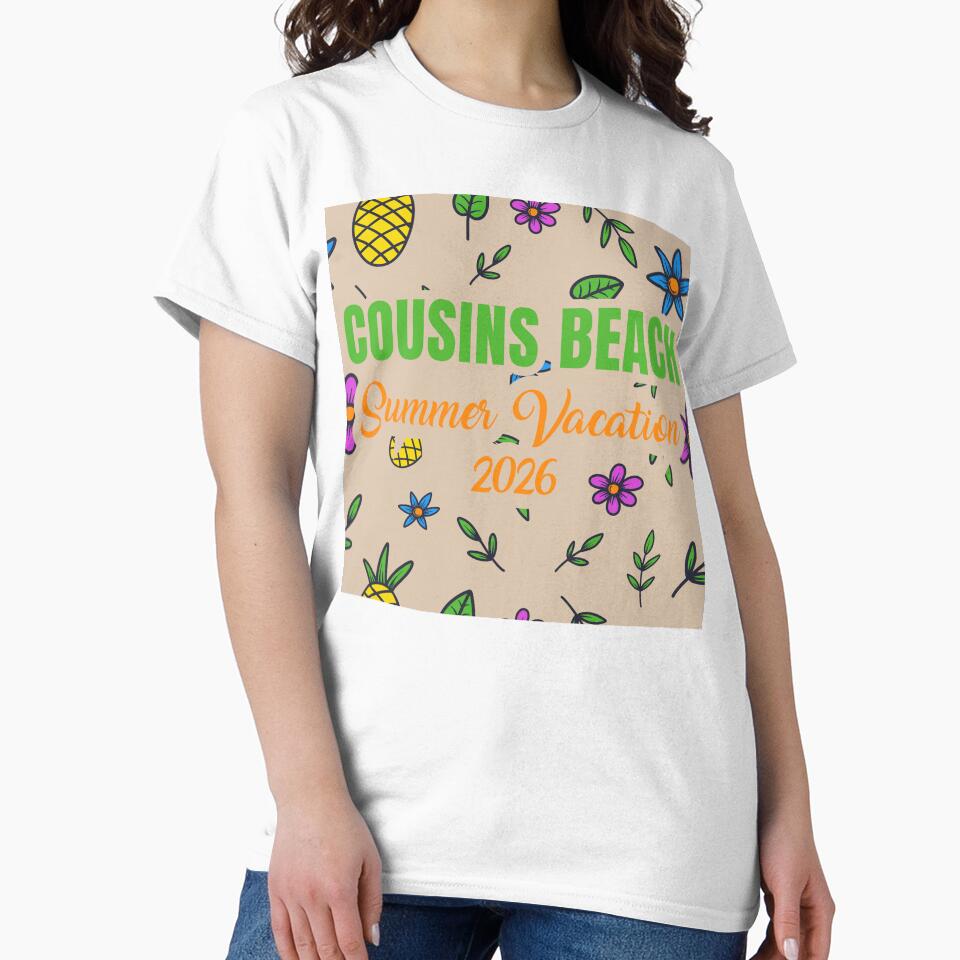 Cousins Beach Summer Vacation 2026 Tropical Floral Pattern by PixelWaveBD