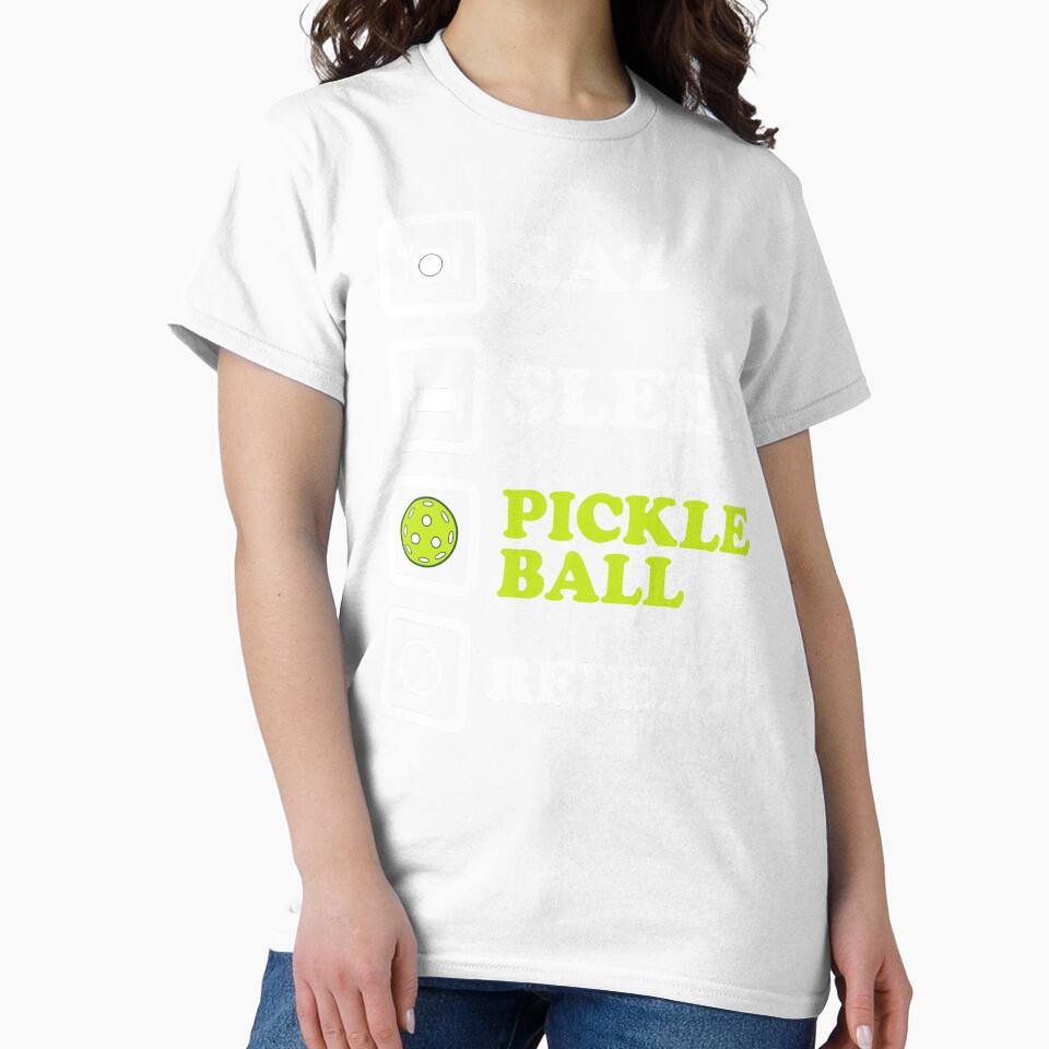 Eat Sleep Pickleball Repeat | Funny Silhouette for Pickleball Fans by Sunserize Designs