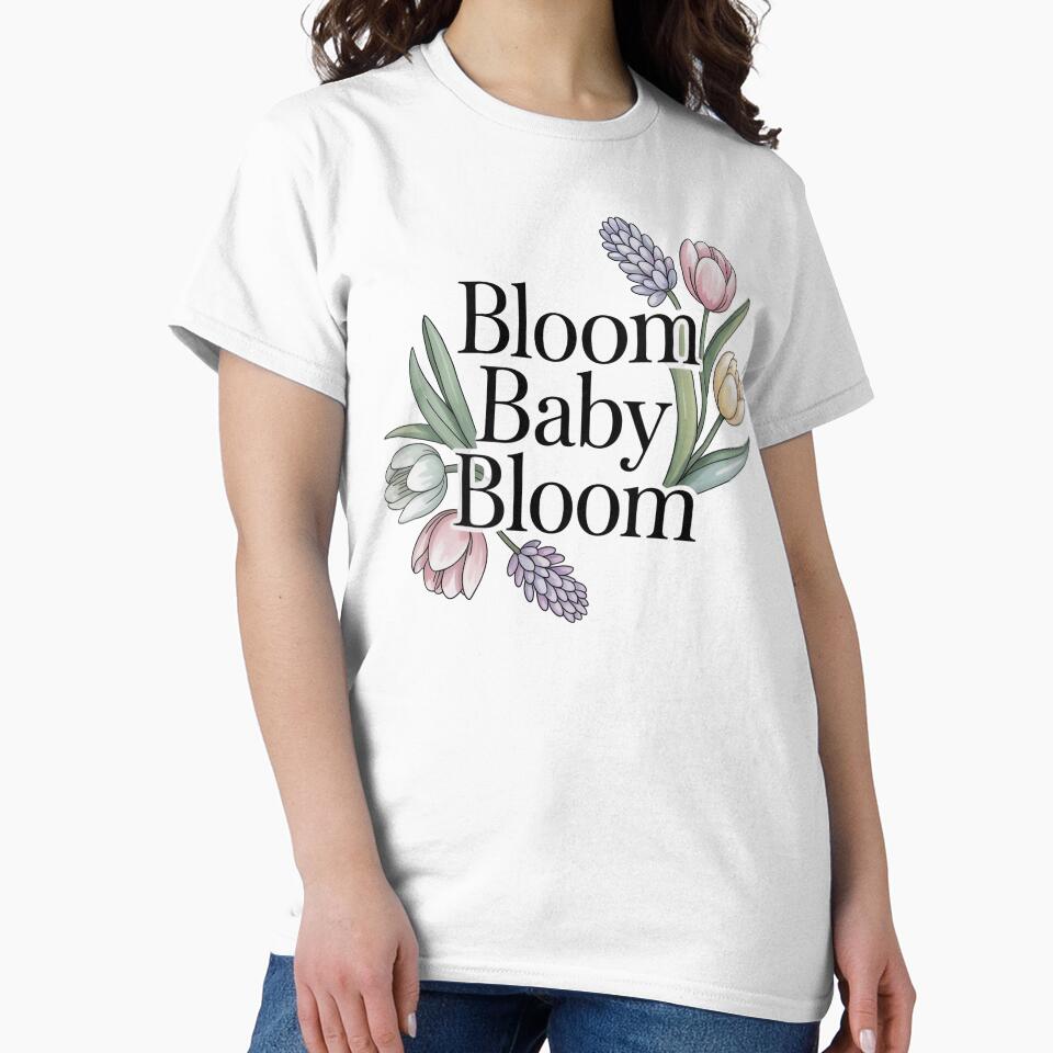 Bloom Baby Bloom – Feminine Minimalist Typography with Pastel Flowers by WikaKowalczyk