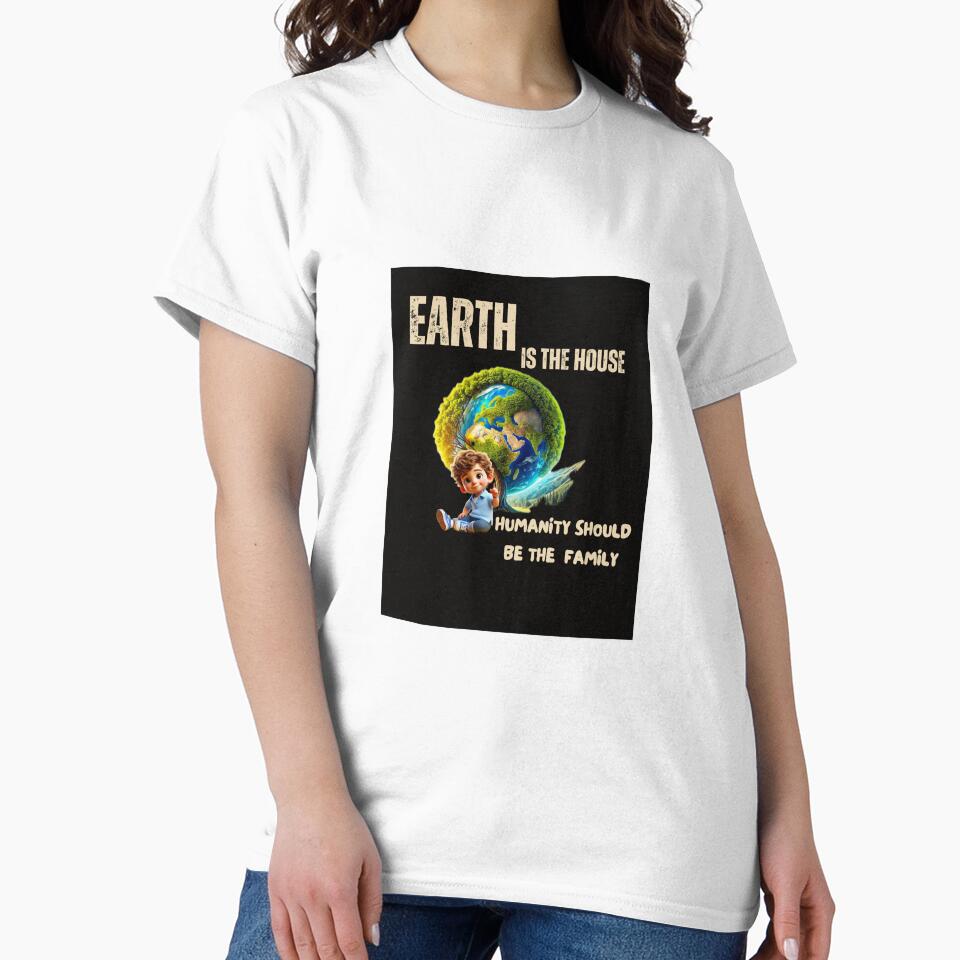 Cute Earth and Boy – Humanity Quote Art by Pallavii