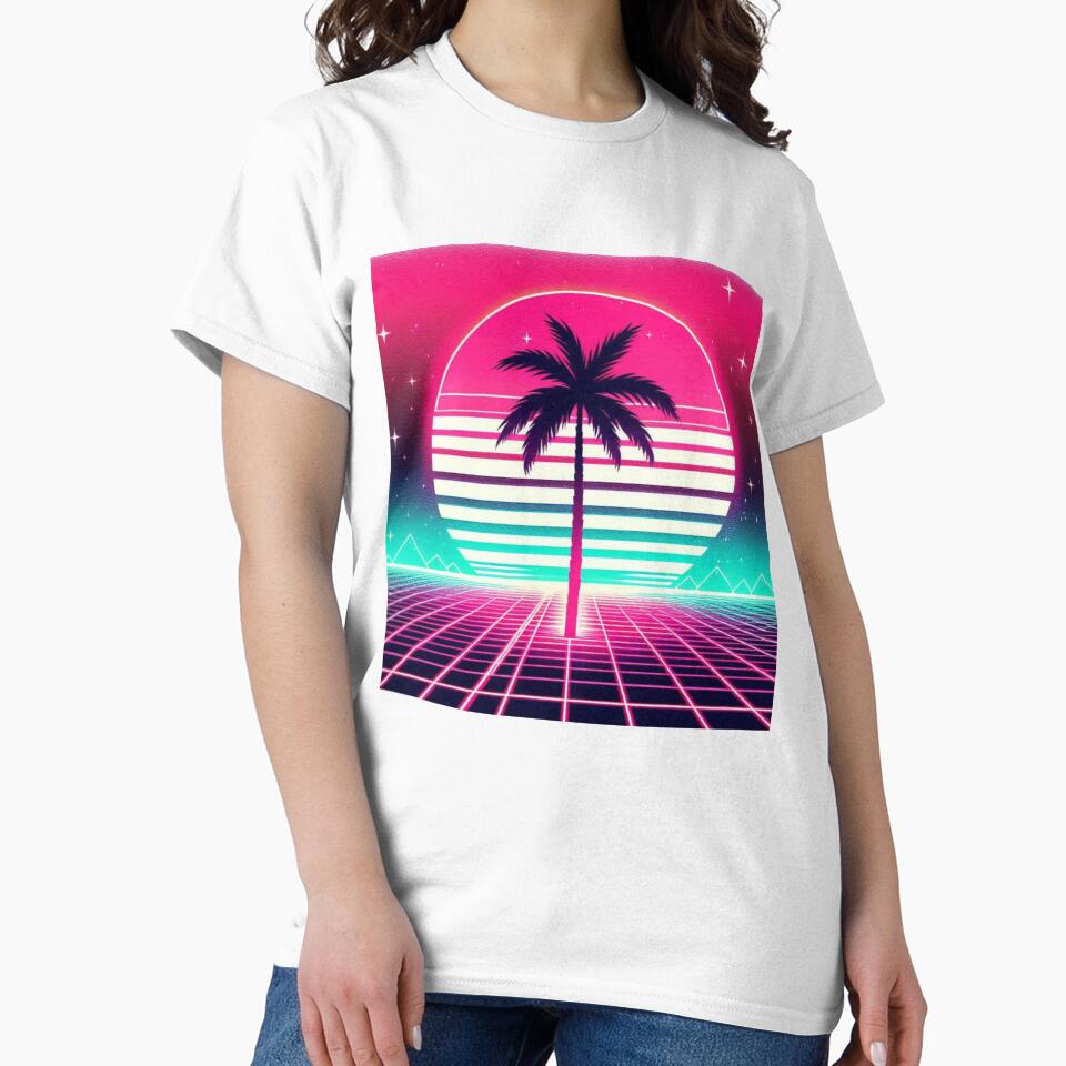 Neon Sunset Grid – Synthwave Palm Dreamscape by Dogandesighn