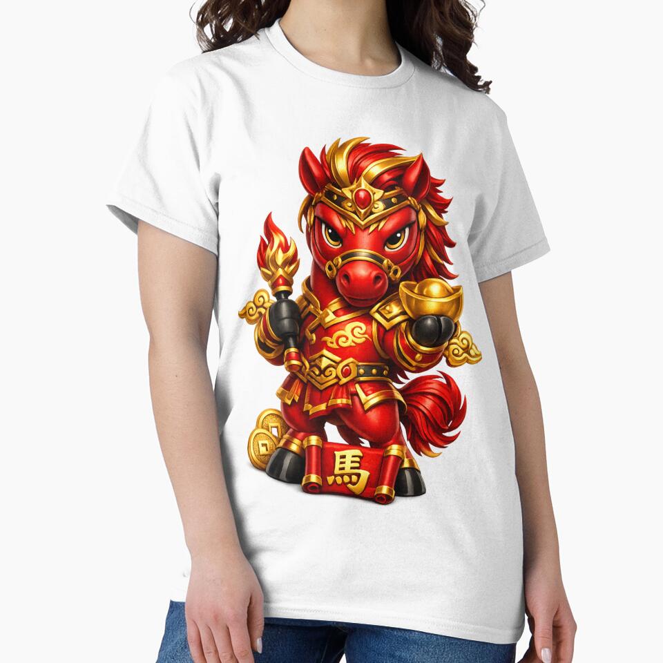 Chinese New Year of the Horse | Lucky Red & Gold Zodiac Art by Moons Studio
