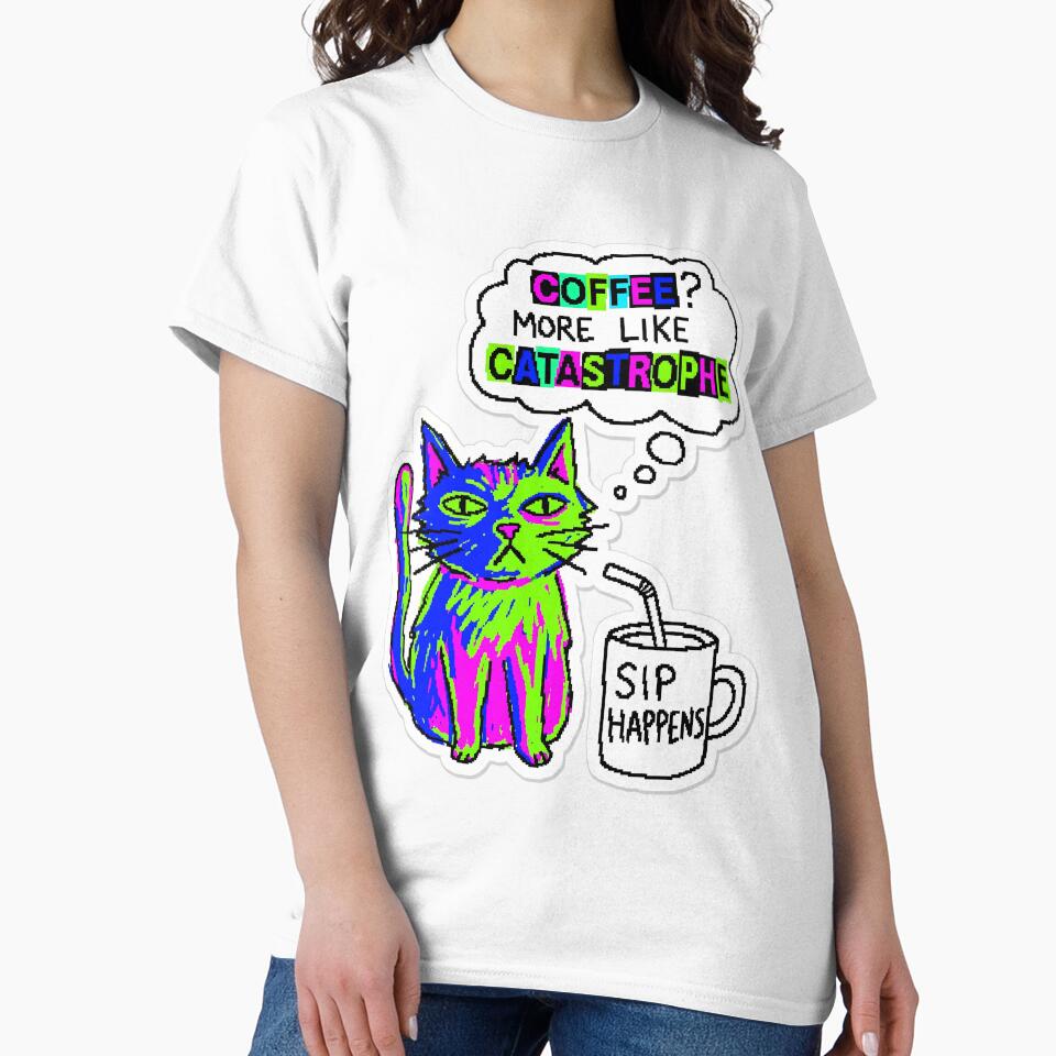 Kitty Coffee Cat Chaos Gen Z Aesthetic Meme by ART ATTACK ZONE