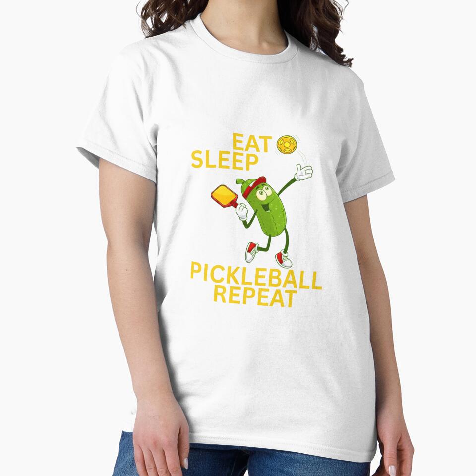 Eat Sleep Pickleball Repeat Funny Pickleball Lover Gift by YAKOUT-STUDIO