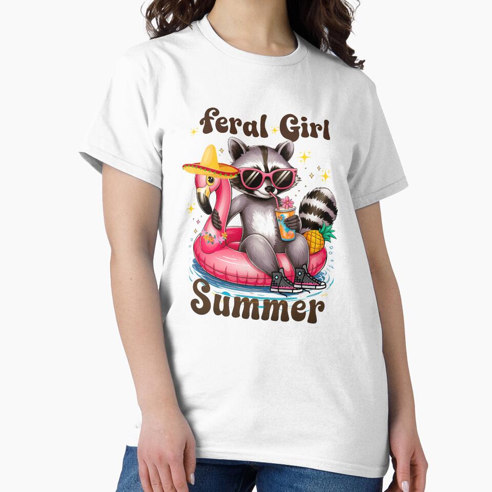 Feral Girl Summer Racoon Party time by WHDProduction45