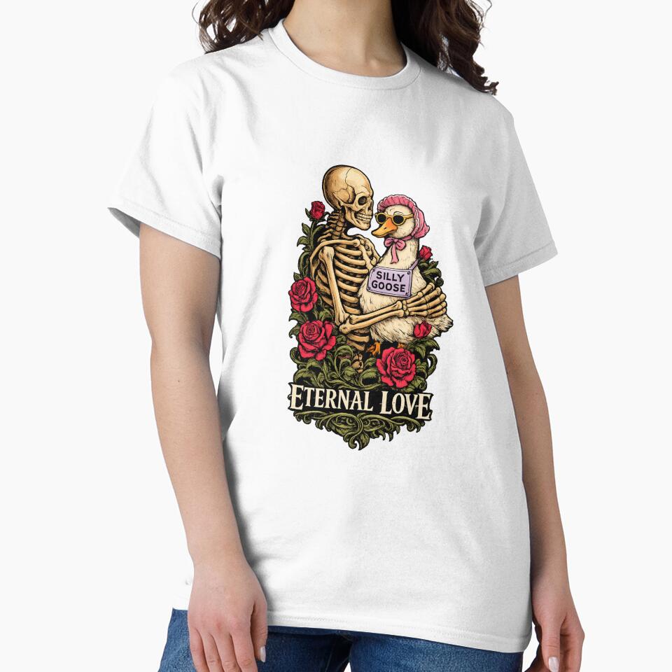 Eternal Love – Gothic Skeleton & Silly Goose Dark Romance Art by PRfoxy