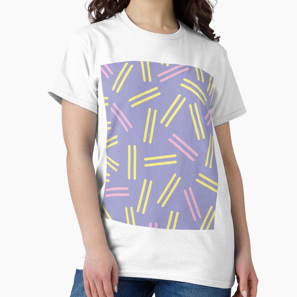 Very 80s Retro Pattern in Pastel Lavender Purple Pink Yellow by kierkegaard